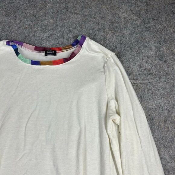 Splendid X Margherita Shirt Womens Medium Wool Blend Colorful Neckline Top - Picture 2 of 7